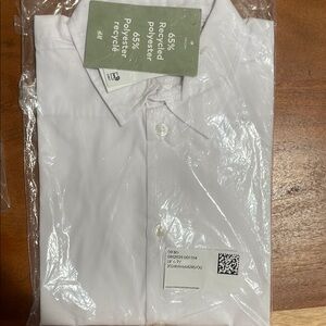 H&M Boys long sleeve white button down collared shirt. US size 6X. NWT